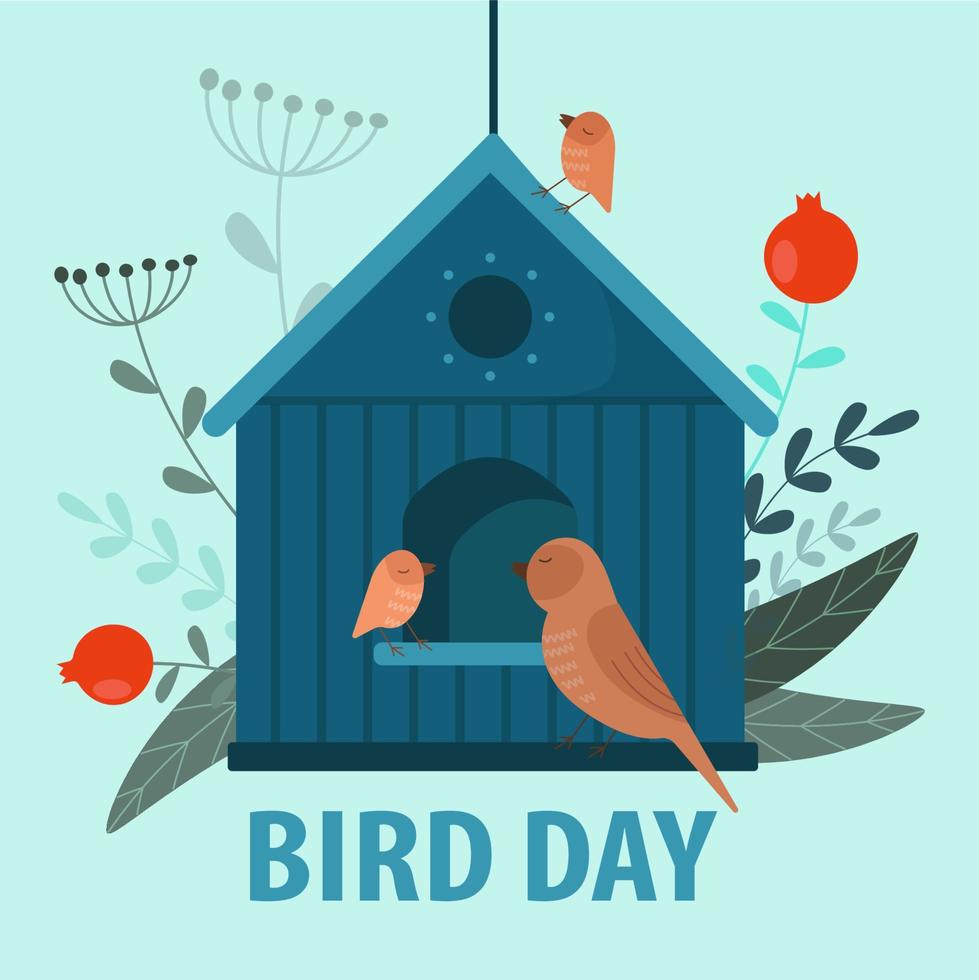 National Bird Day. January 5. Holiday concept. Template for background, banner, card, poster
