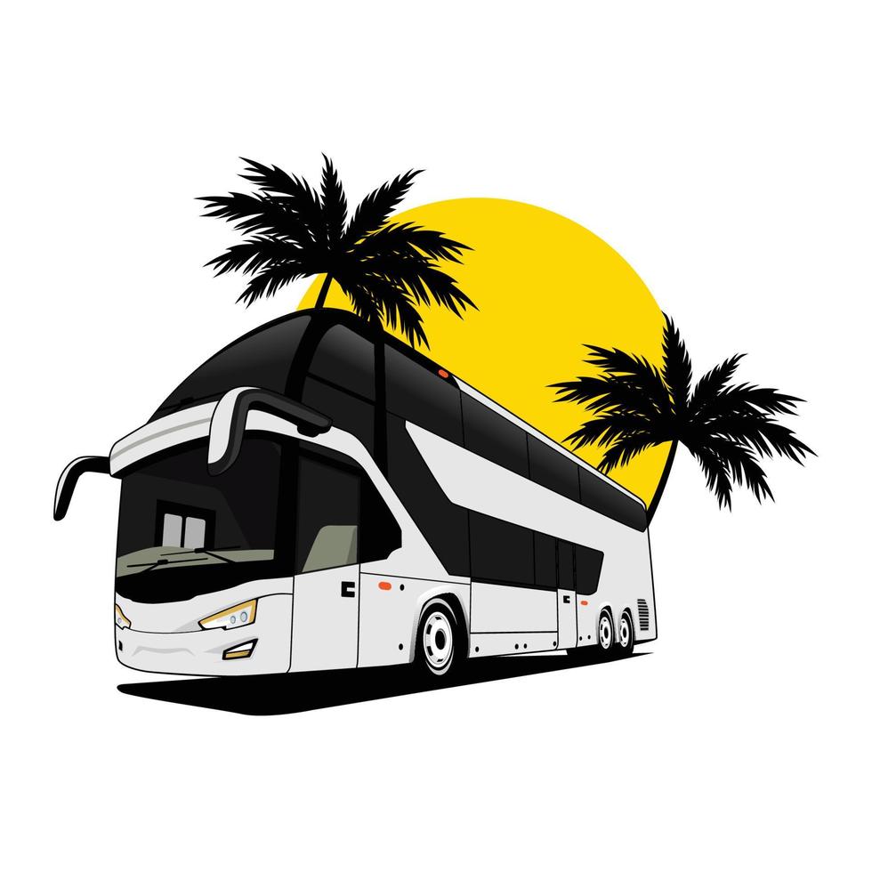moderno turismo autobús logo diseño en blanco antecedentes vector