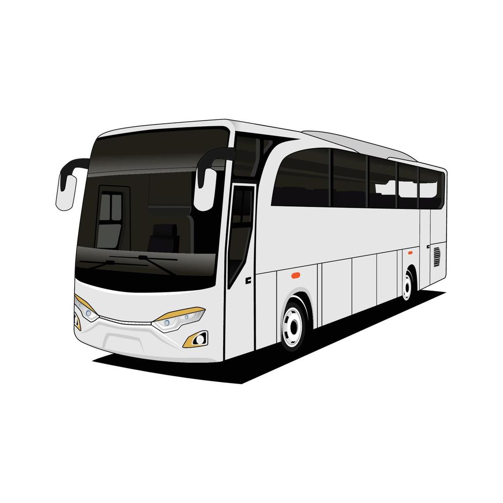 Tourist bus, public transport vector art on white background