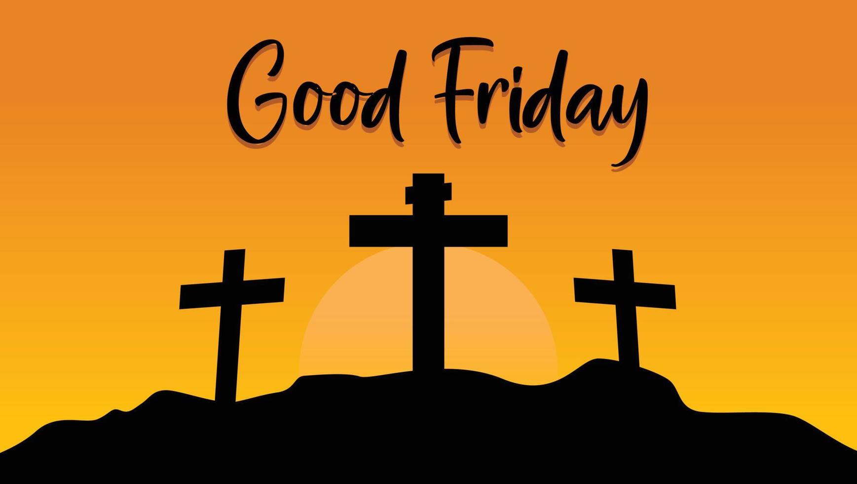 bueno viernes ilustración. bueno viernes es un cristiano fiesta conmemorando el crucifixión de Jesús y su muerte a calvario. vector