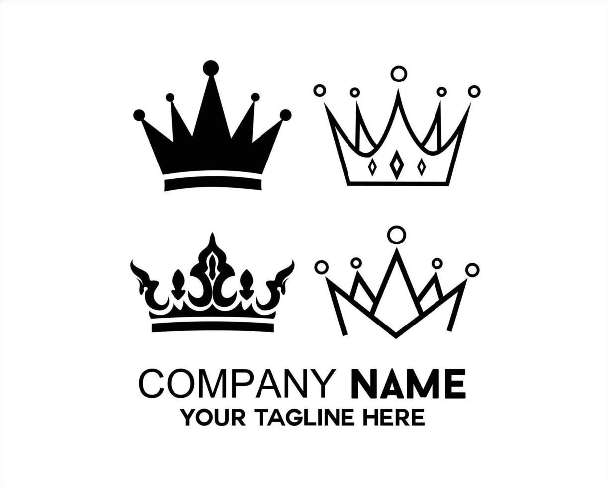 a set of various crown logos vector