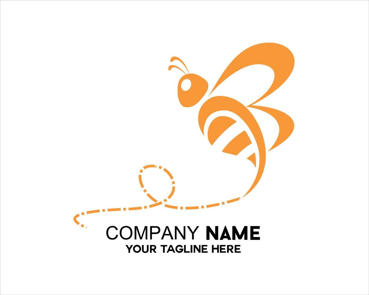 vector orange color bee logo