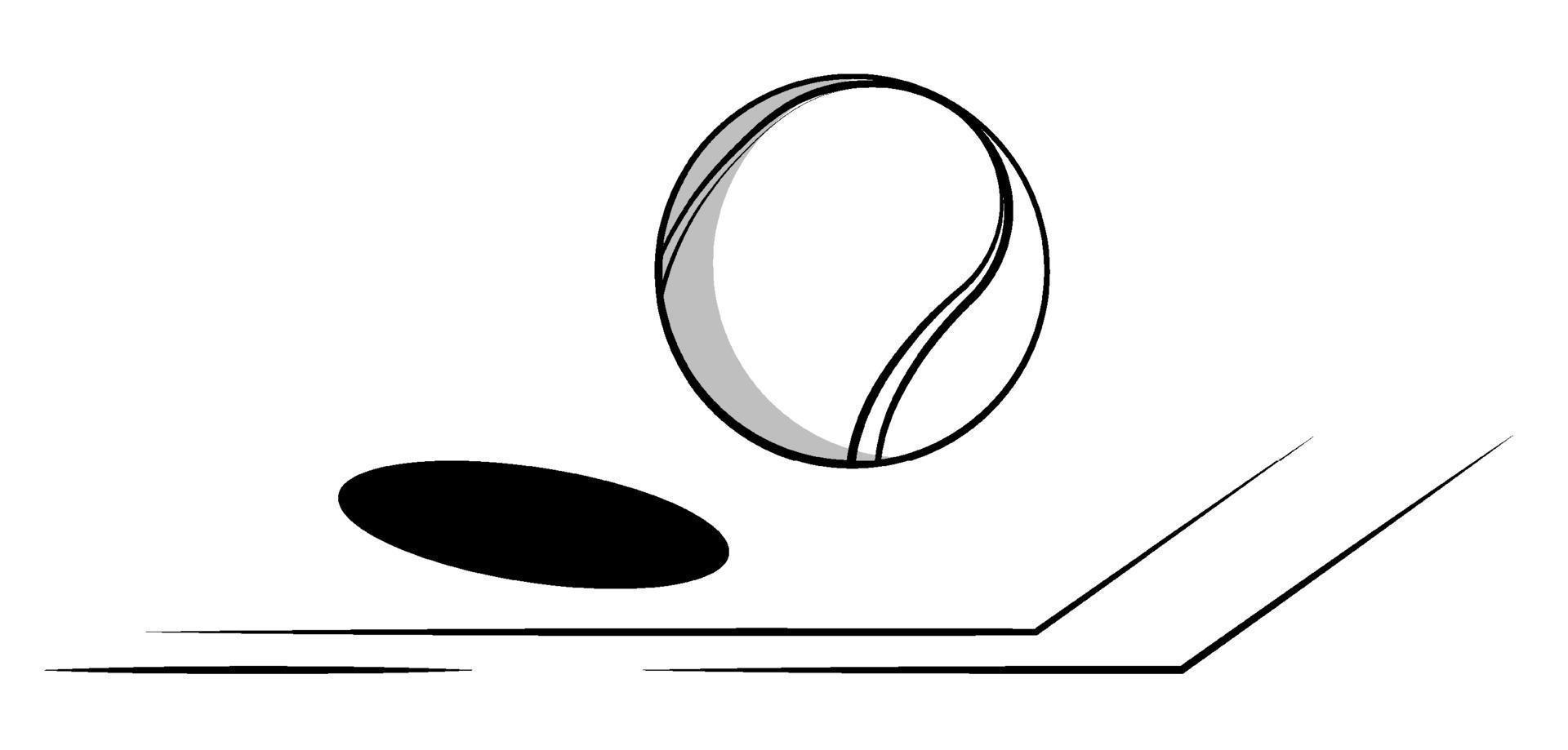 tenis pelota moscas en línea de corte. mundo tenis torneo. deporte equipo. antecedentes para diseño deporte competiciones negro y blanco contraste vector