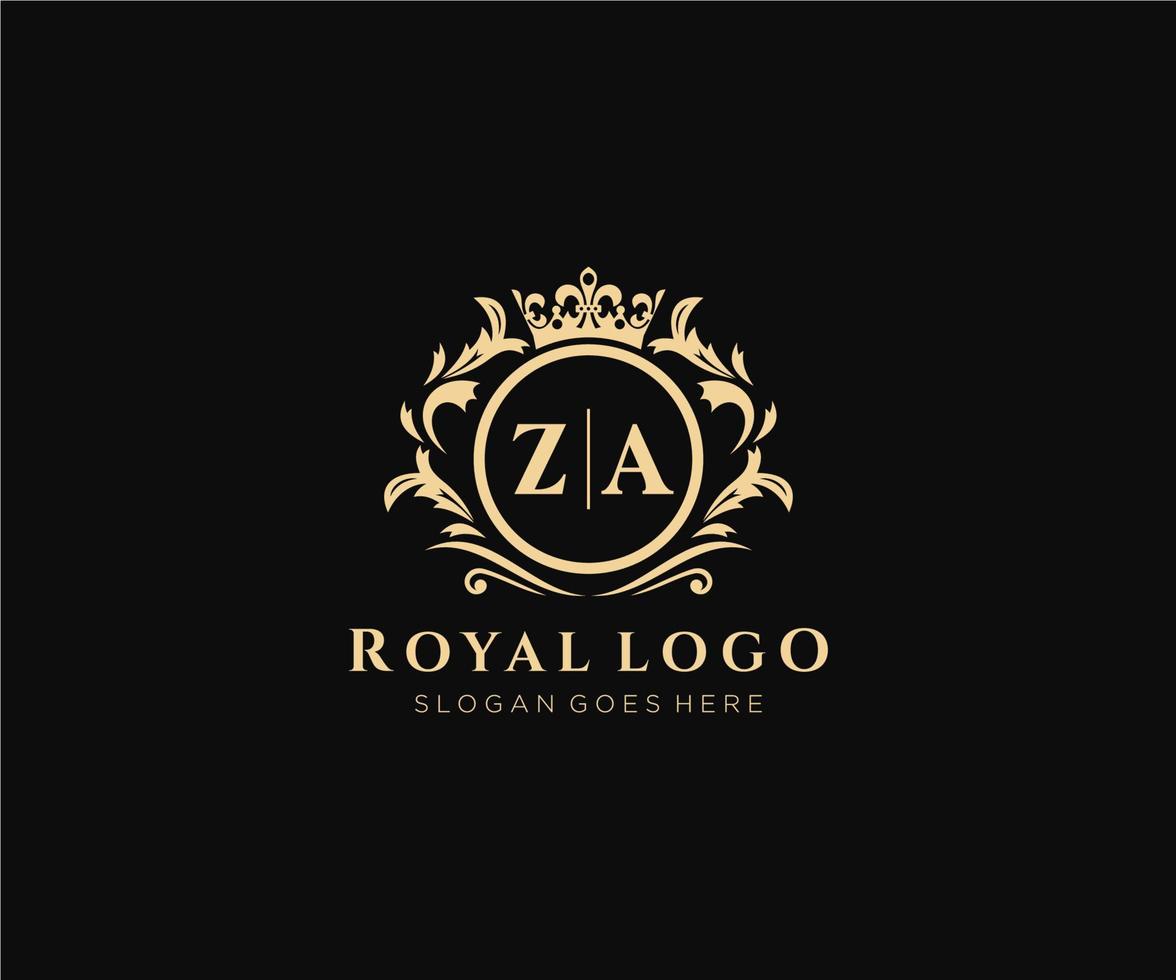 inicial za letra lujoso marca logo plantilla, para restaurante, realeza, boutique, cafetería, hotel, heráldico, joyas, Moda y otro vector ilustración.