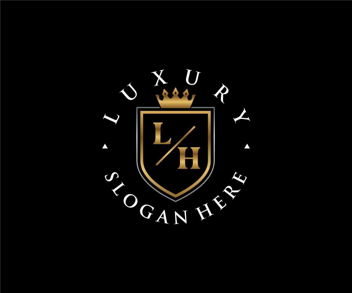 Initial LH Letter Royal Luxury Logo template in vector art for Restaurant, Royalty, Boutique, Cafe, Hotel, Heraldic, Jewelry, Fashion and other vector illustration.