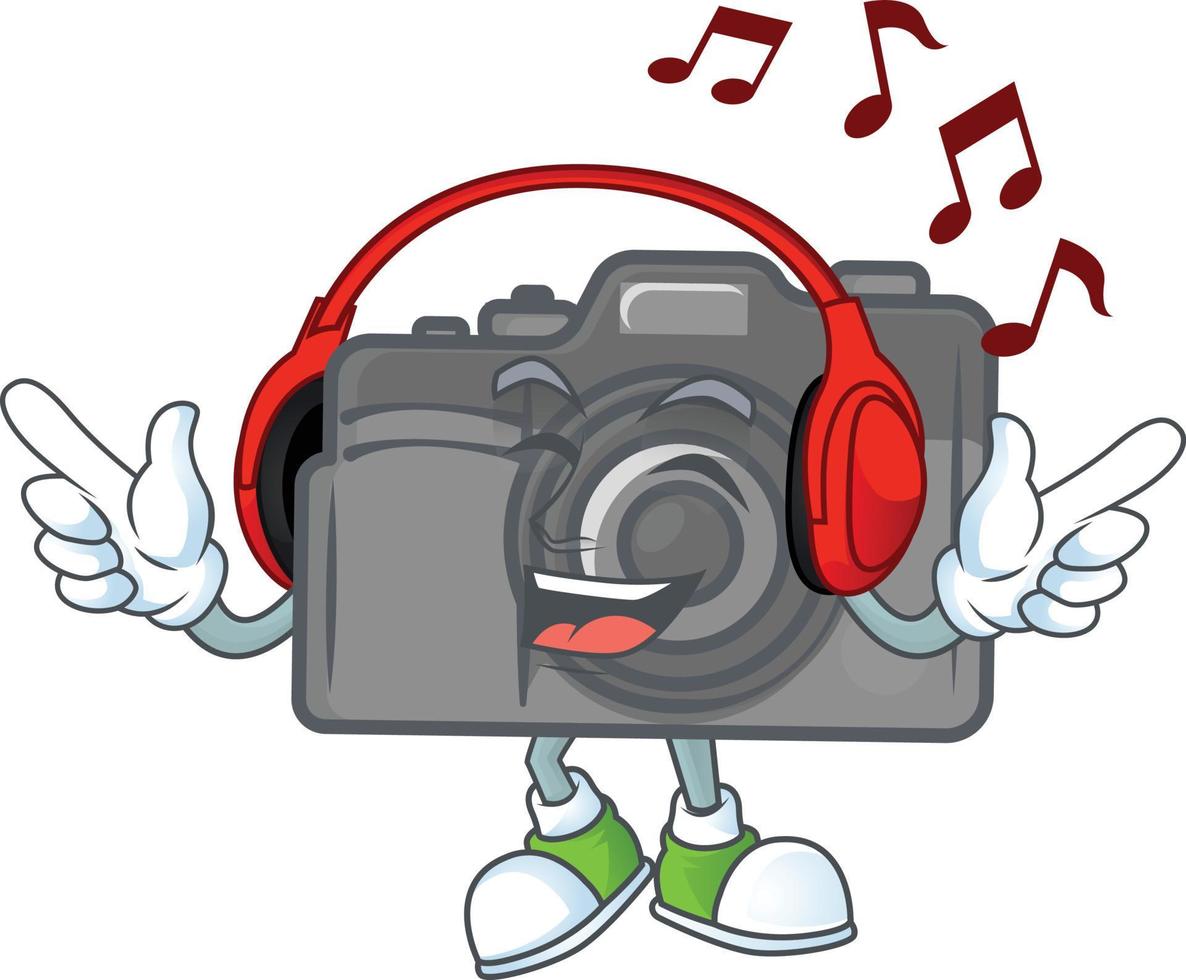 Digital camera mascot icon design vector