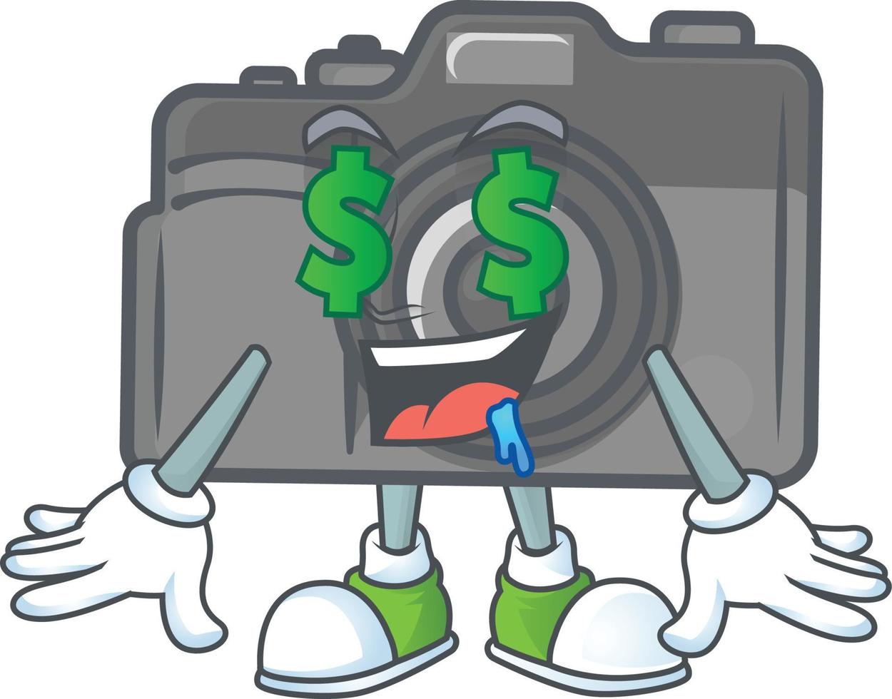 Digital camera mascot icon design vector