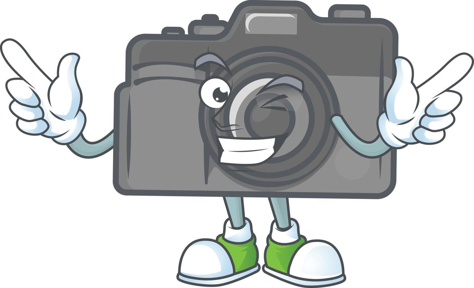 Digital camera mascot icon design vector