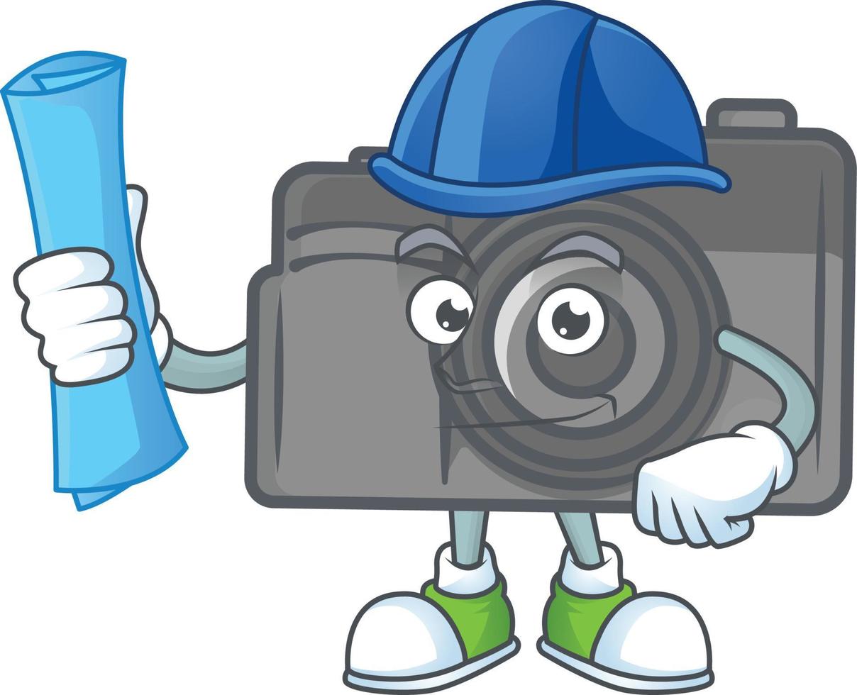 Digital camera mascot icon design vector