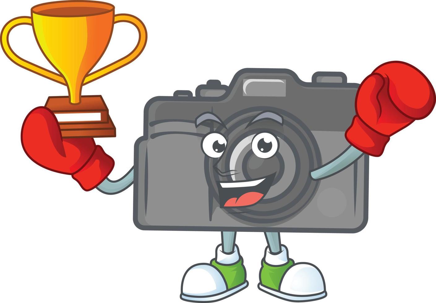 Digital camera mascot icon design vector