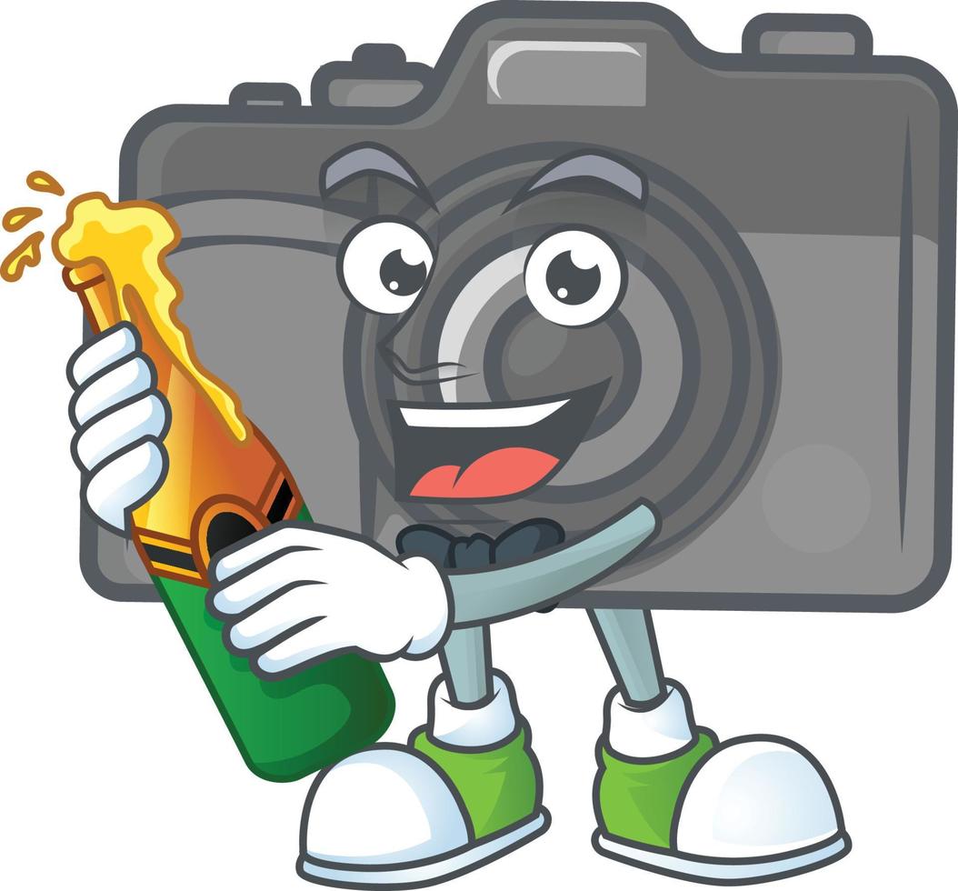 Digital camera mascot icon design vector