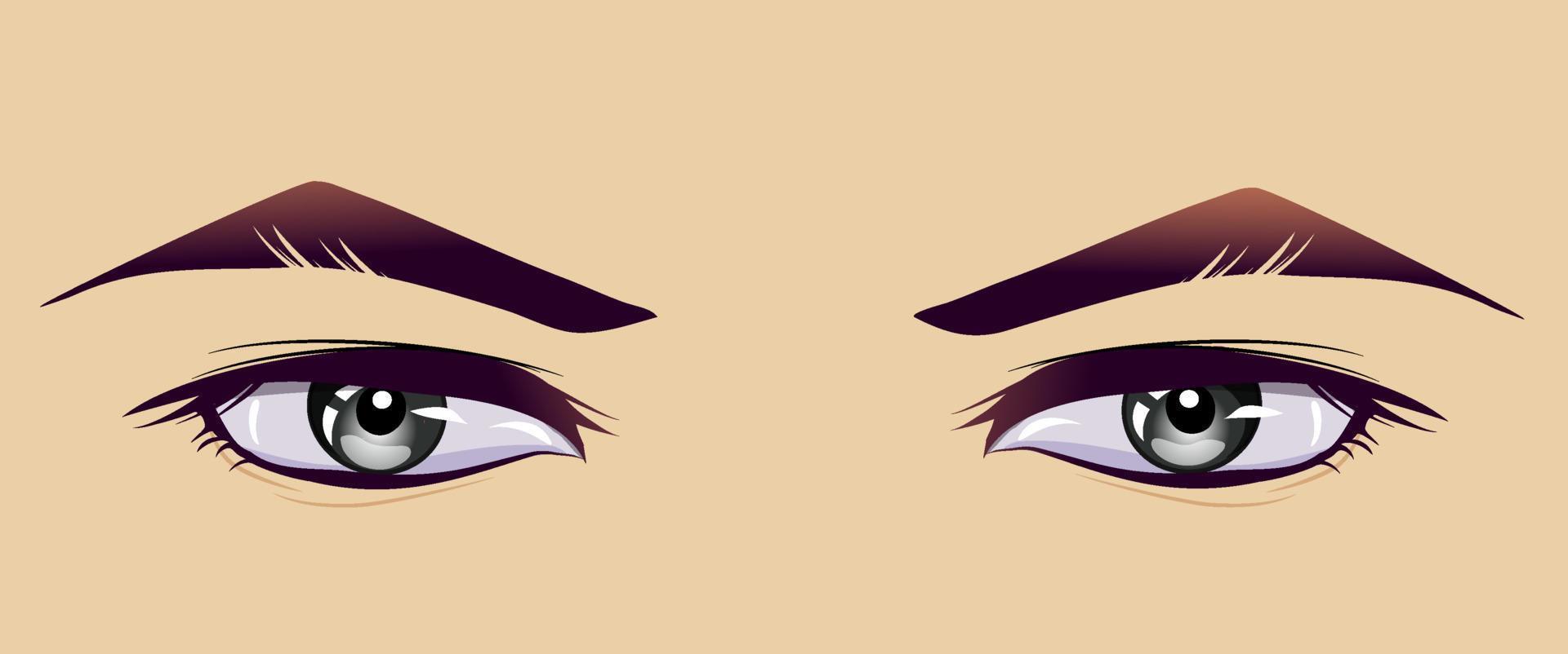 Eyes men in anime style. vector