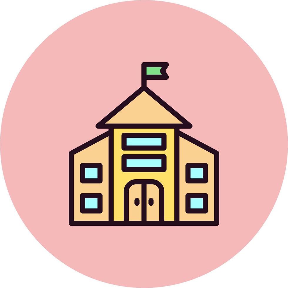 Kindergarten Building Vector Icon