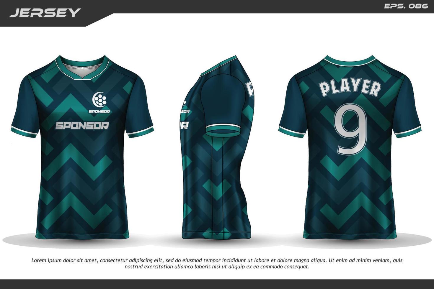 Jersey design sublimation t shirt Premium geometric pattern Incredible Vector collection for Soccer football racing cycling gaming motocross sports