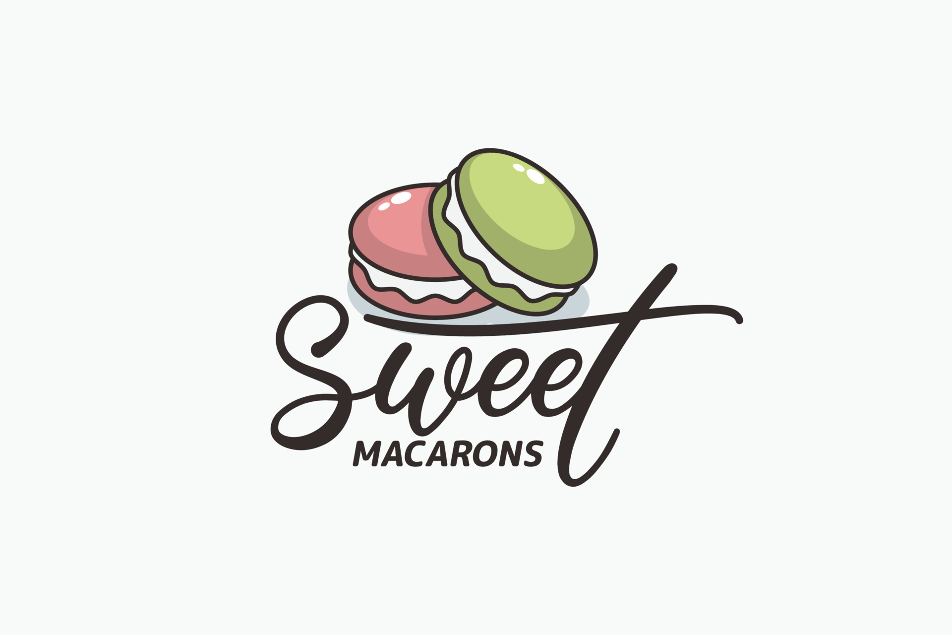 sweet macarons logo in vintage style for any business, especially