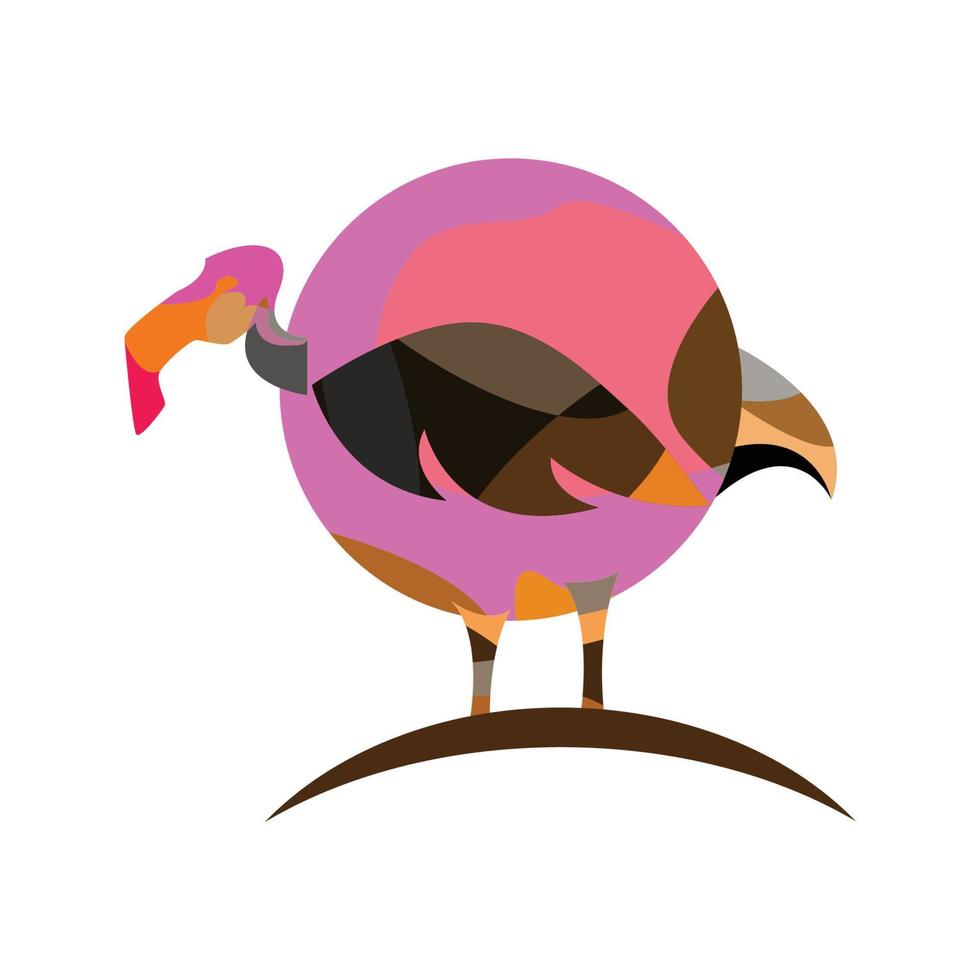 illustration vector graphic of colorful round flamingo