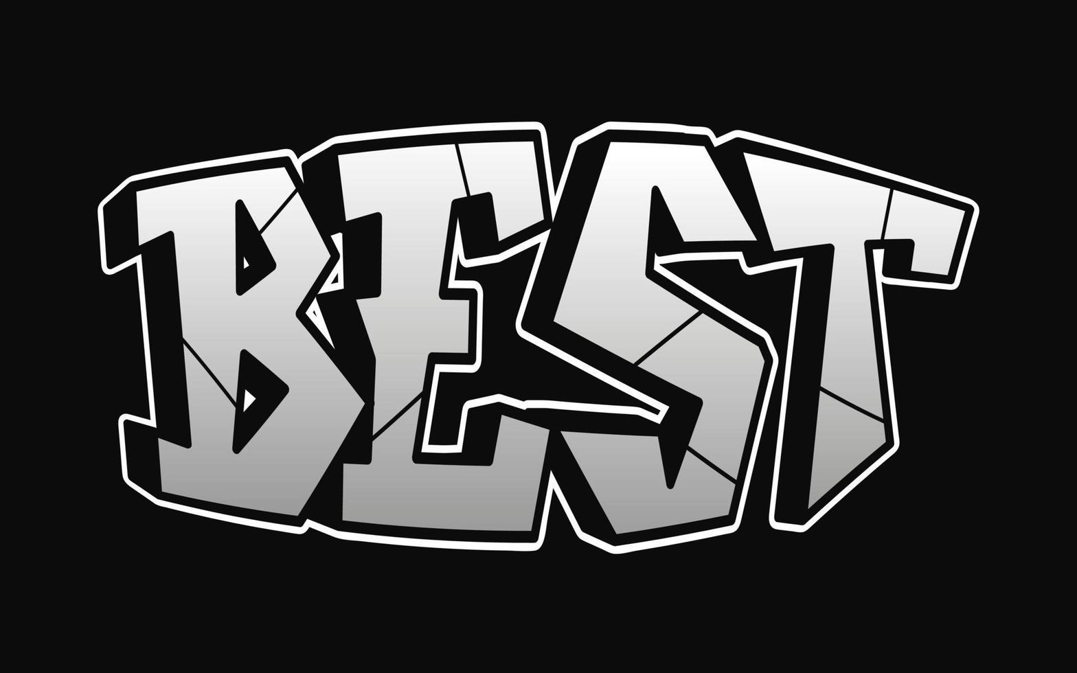 Best word graffiti style letters.Vector hand drawn doodle cartoon logo illustration.Funny cool Best letters, fashion, graffiti style print for t-shirt, poster concept vector