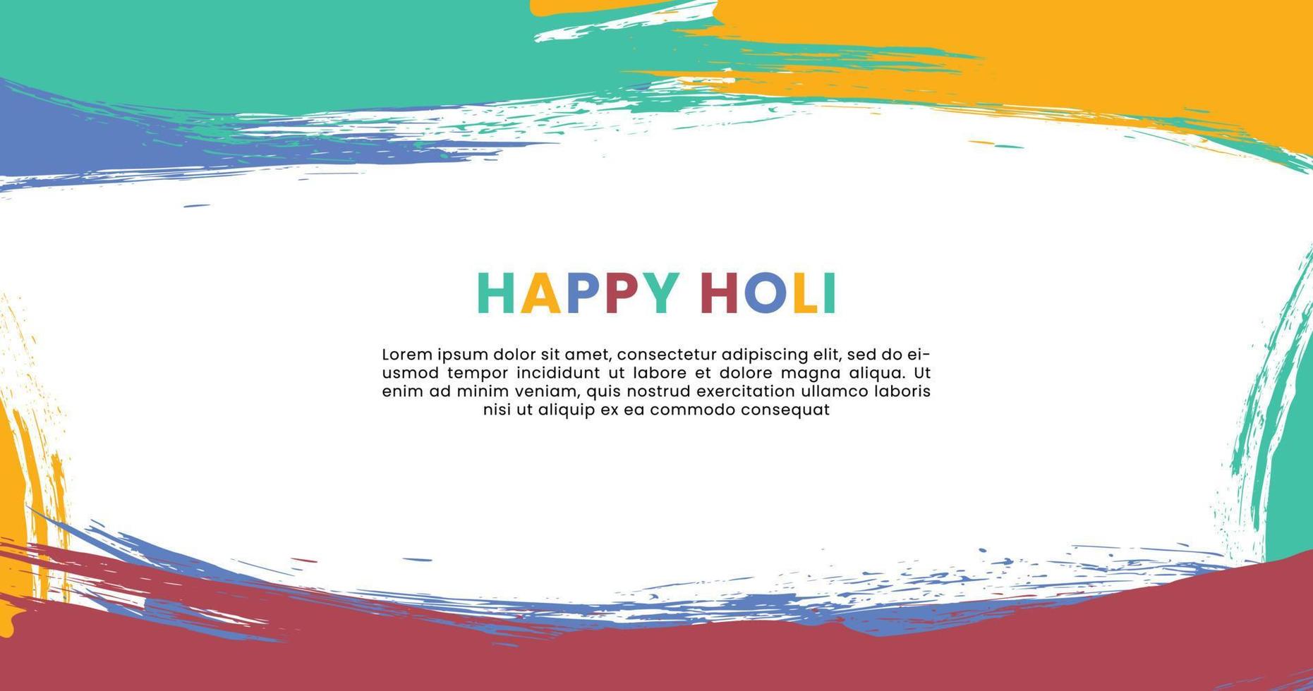 Happy Holi background with Abstract brush colorful. vector