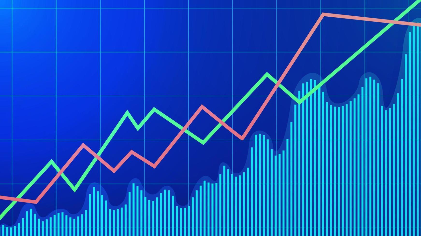 Stock market investment trading graph concept background. Economic trends, forex and crypto graphic. Vector illustration. EPS 10.