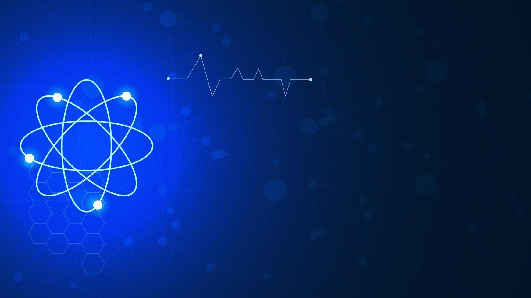 Science and medical with futuristic molecule structure background template design. Vector illustration.