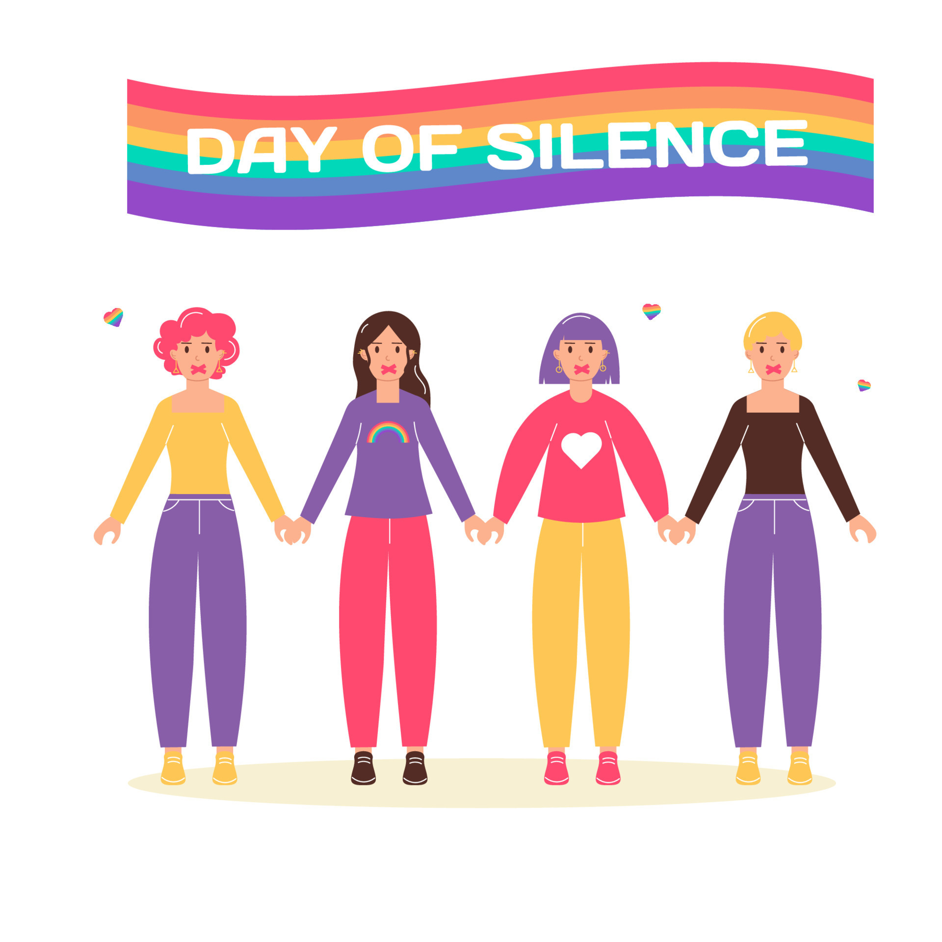 LGBT Day of Silence. A group of women holding hands 20459823 Vector Art at Vecteezy