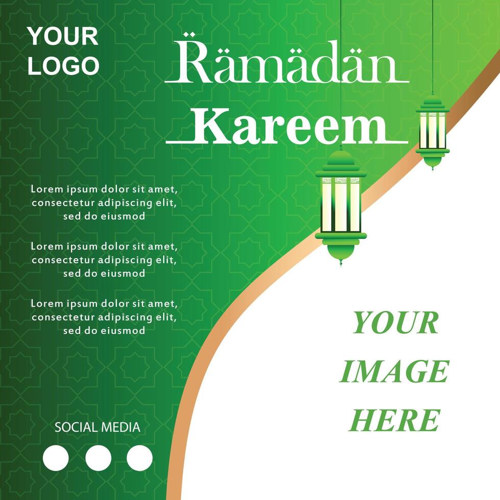 ramadan instagram post collection template with blank space for your photos vector