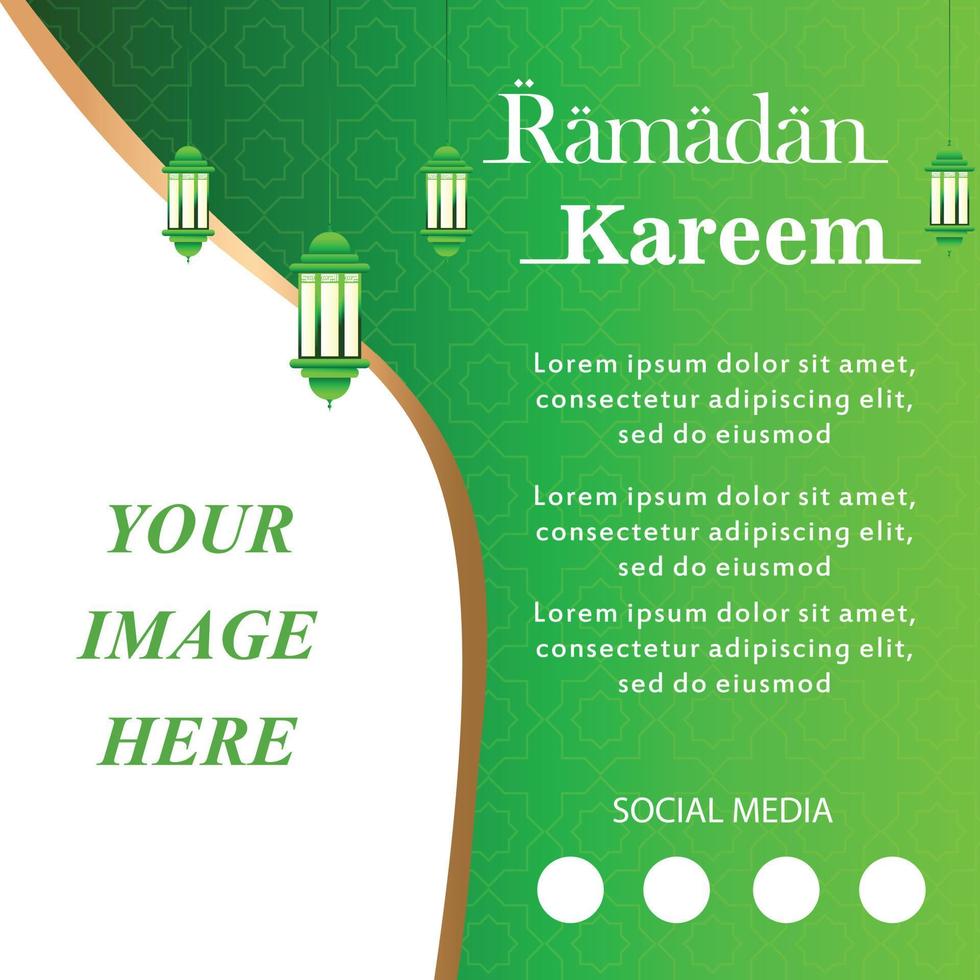 ramadan instagram post collection vector