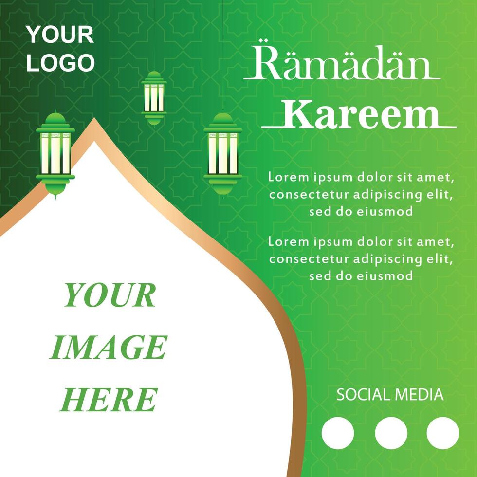 ramadan instagram post collection template with blank space for your photos vector