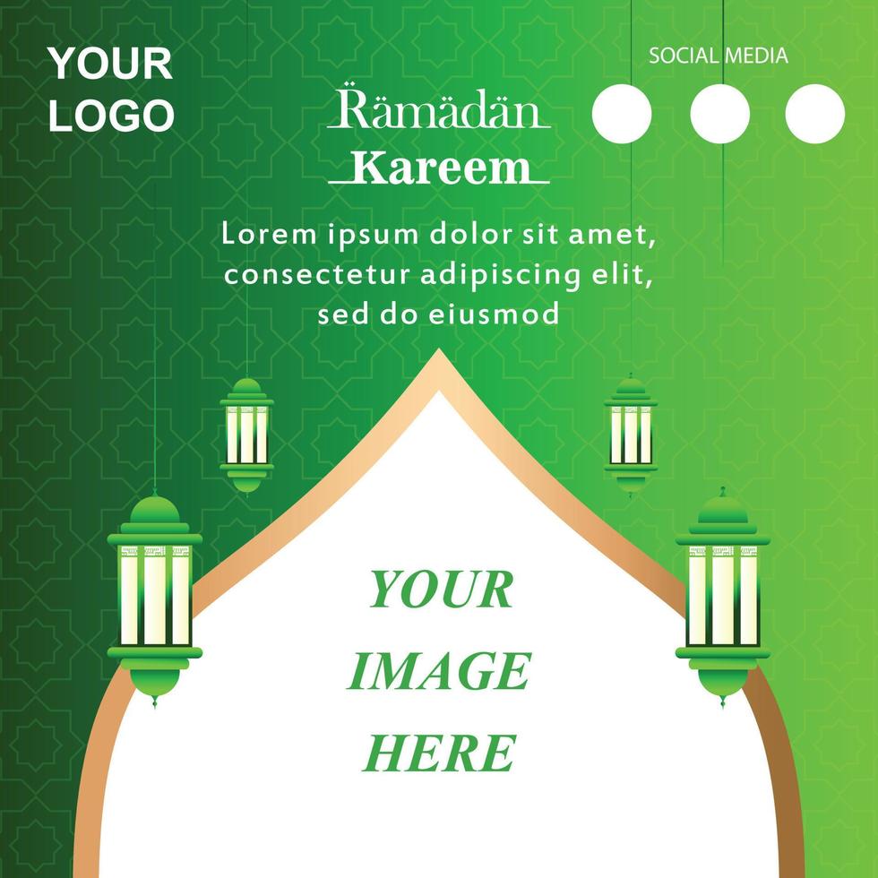 ramadan instagram post collection template with blank space for your photos vector