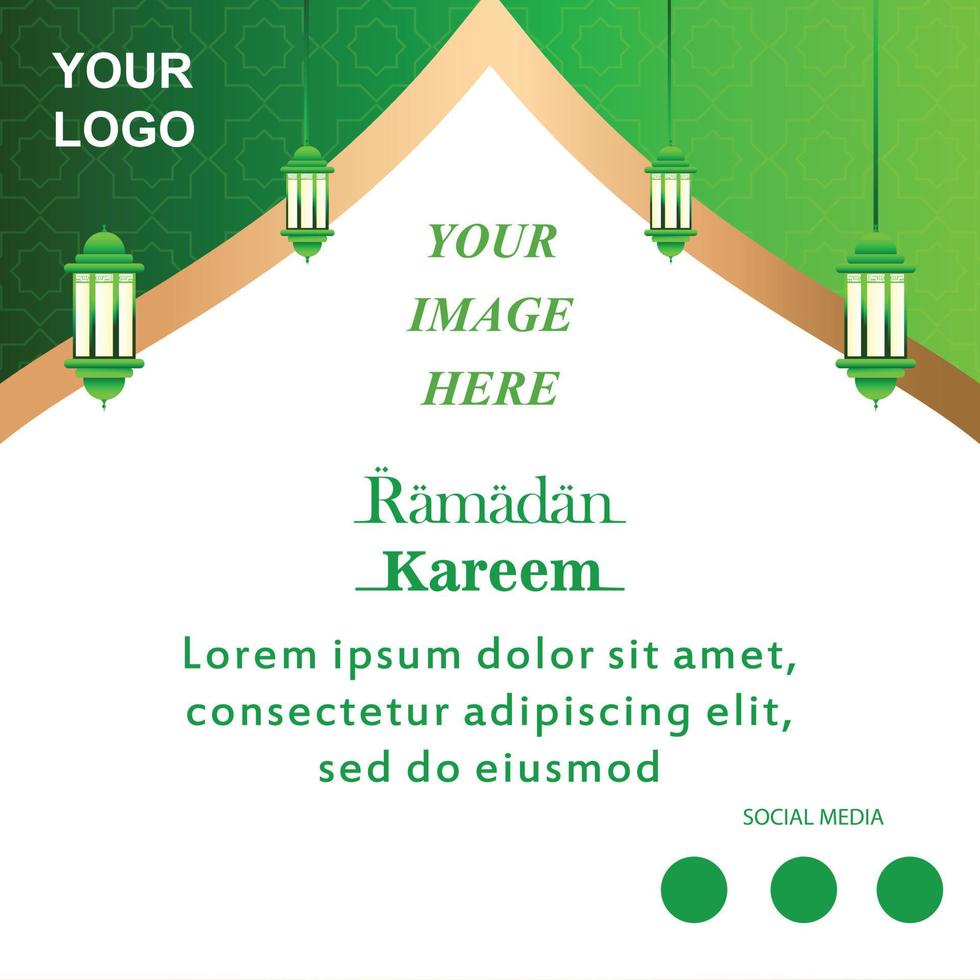 ramadan instagram post collection vector