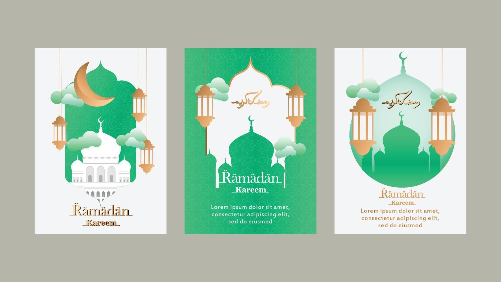 Ramadan Instagram Stories post collection template with empty space for your photos vector
