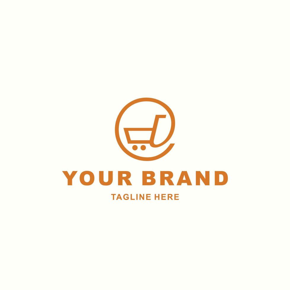 shopping cart logo inside symbol is suitable for your app or company vector