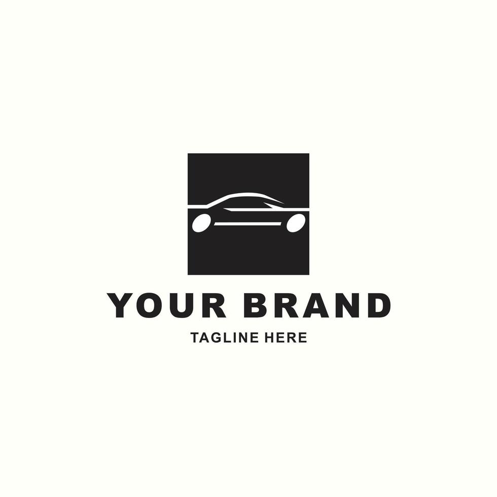 car logo in a black and white box suitable for your app and company vector