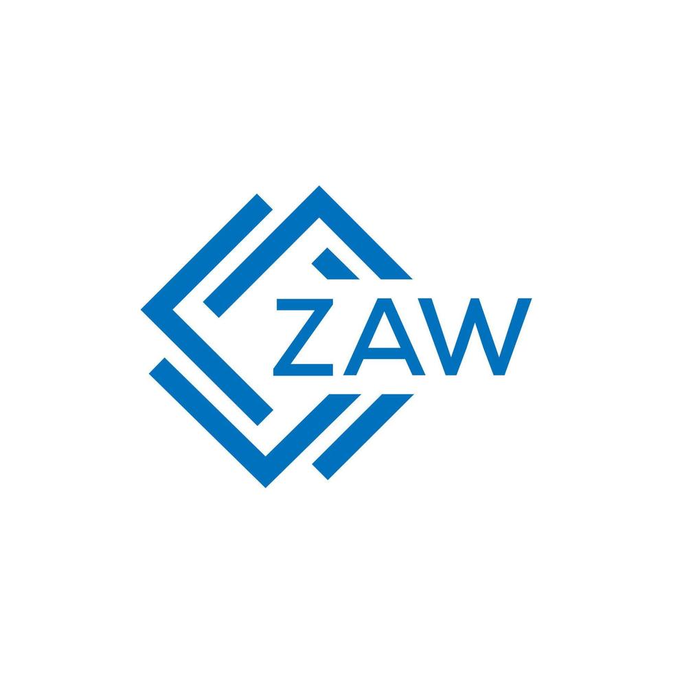 ZAW technology letter logo design on white background. ZAW creative initials technology letter logo concept. ZAW technology letter design. vector