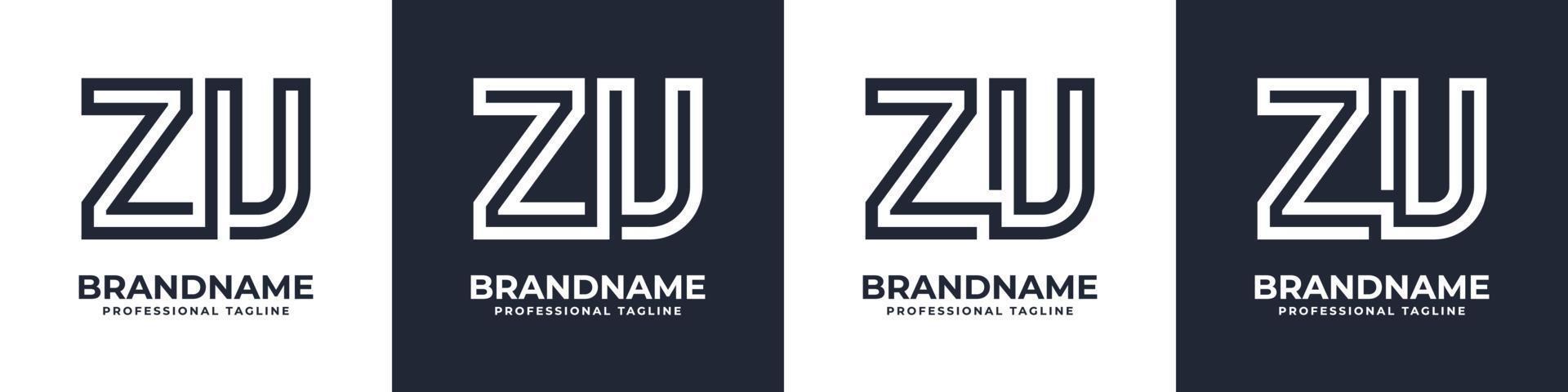 Simple ZU Monogram Logo, suitable for any business with ZU or UZ initial. vector