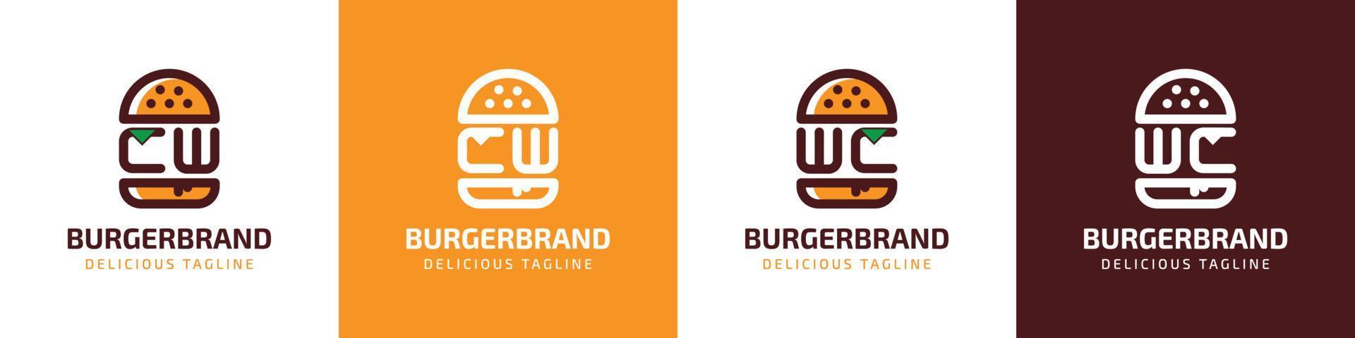Letter CW and WC Burger Logo, suitable for any business related to burger with CW or WC initials. vector