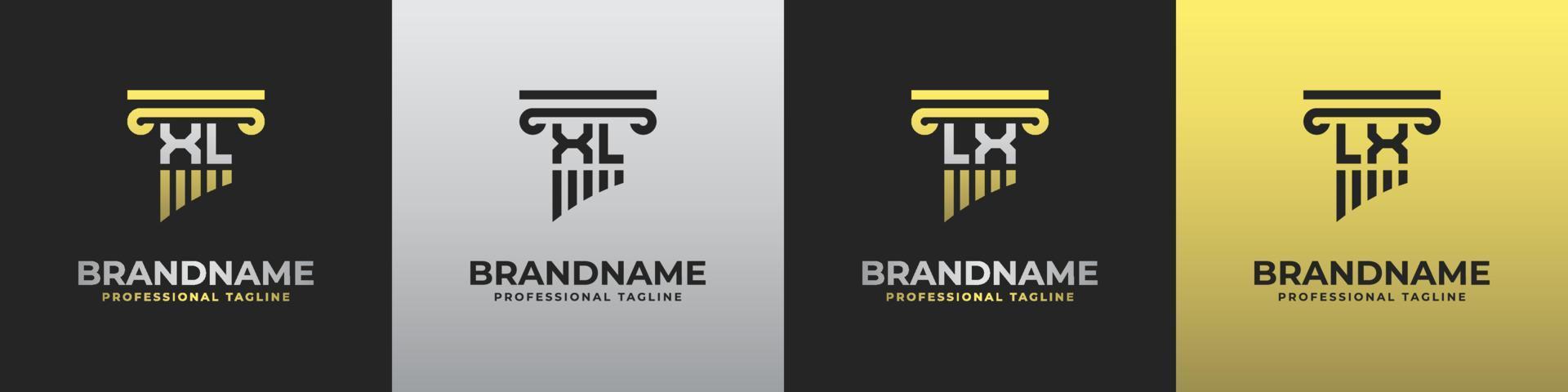 Letter LX or XL Lawyer Logo, suitable for any business related to lawyer with LX or XL initials. vector