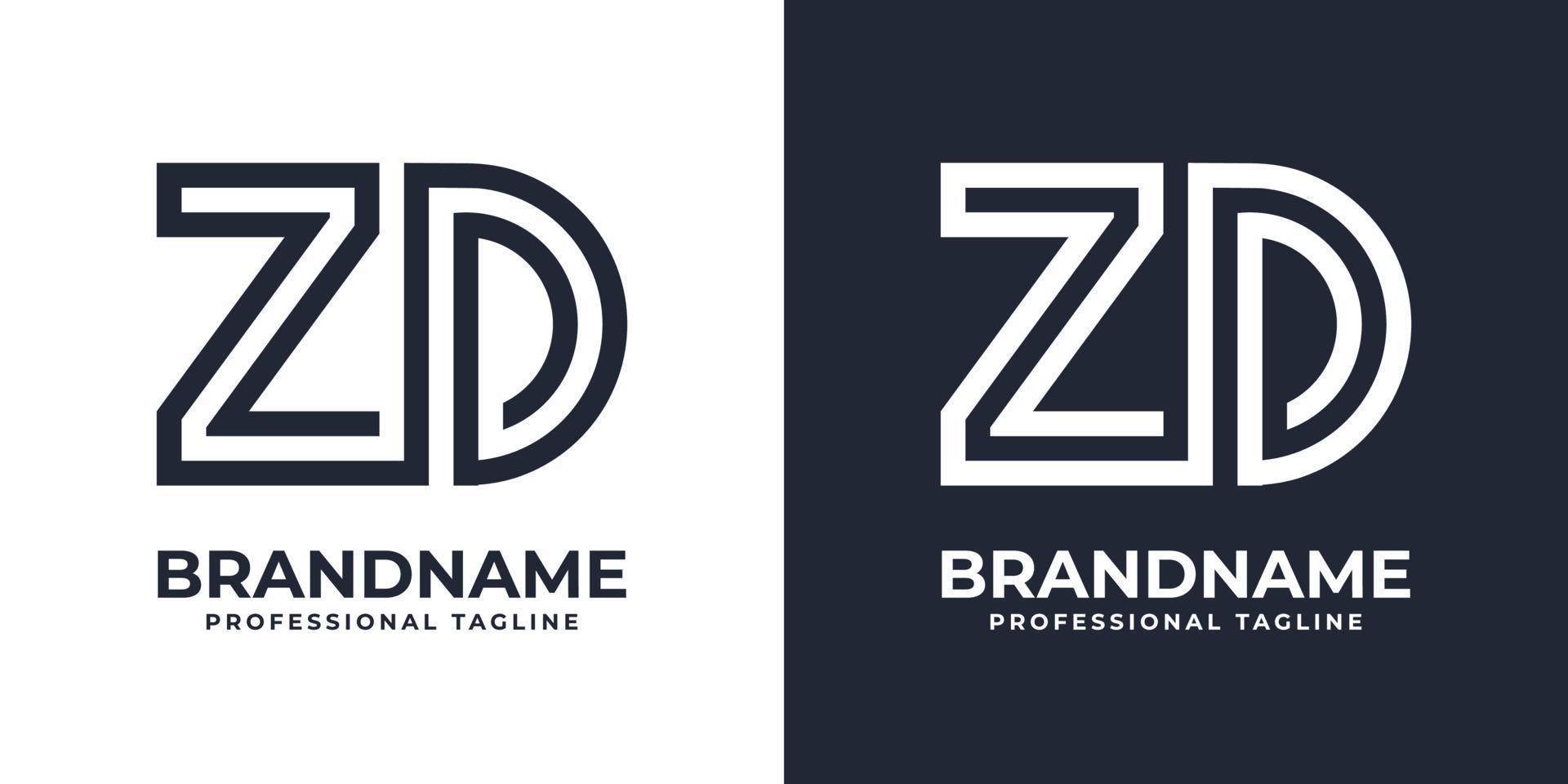 Simple ZD Monogram Logo, suitable for any business with ZD or DZ initial. vector