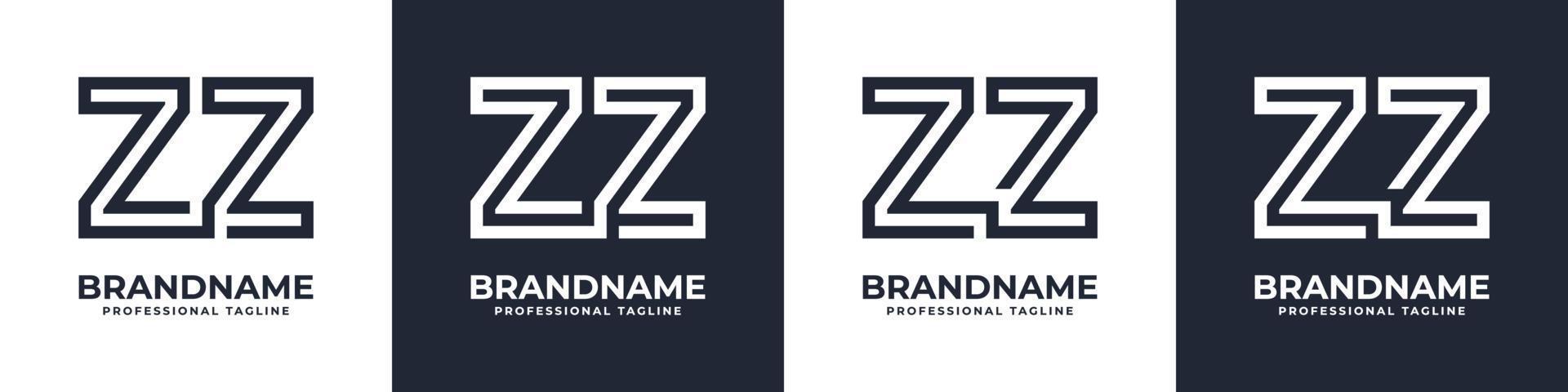 Simple ZZ Monogram Logo, suitable for any business with ZZ or Z initial. vector