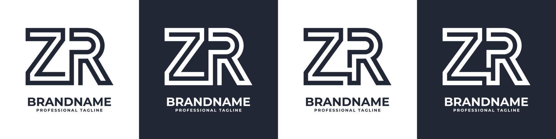 Simple ZR Monogram Logo, suitable for any business with ZR or RZ initial. vector