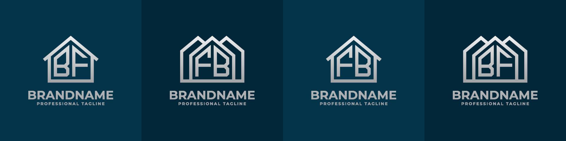 Letter BF and FB Home Logo Set. Suitable for any business related to house, real estate, construction, interior with BF or FB initials. vector