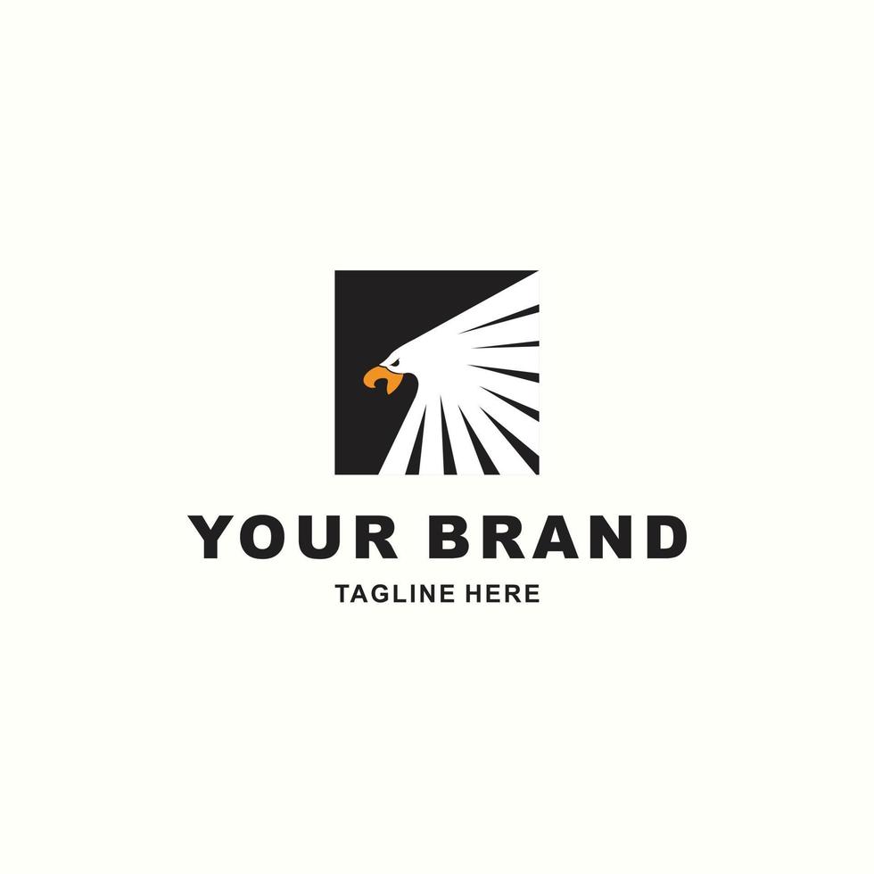 a simple and elegant logo of an eagle in a box is suitable for your company vector
