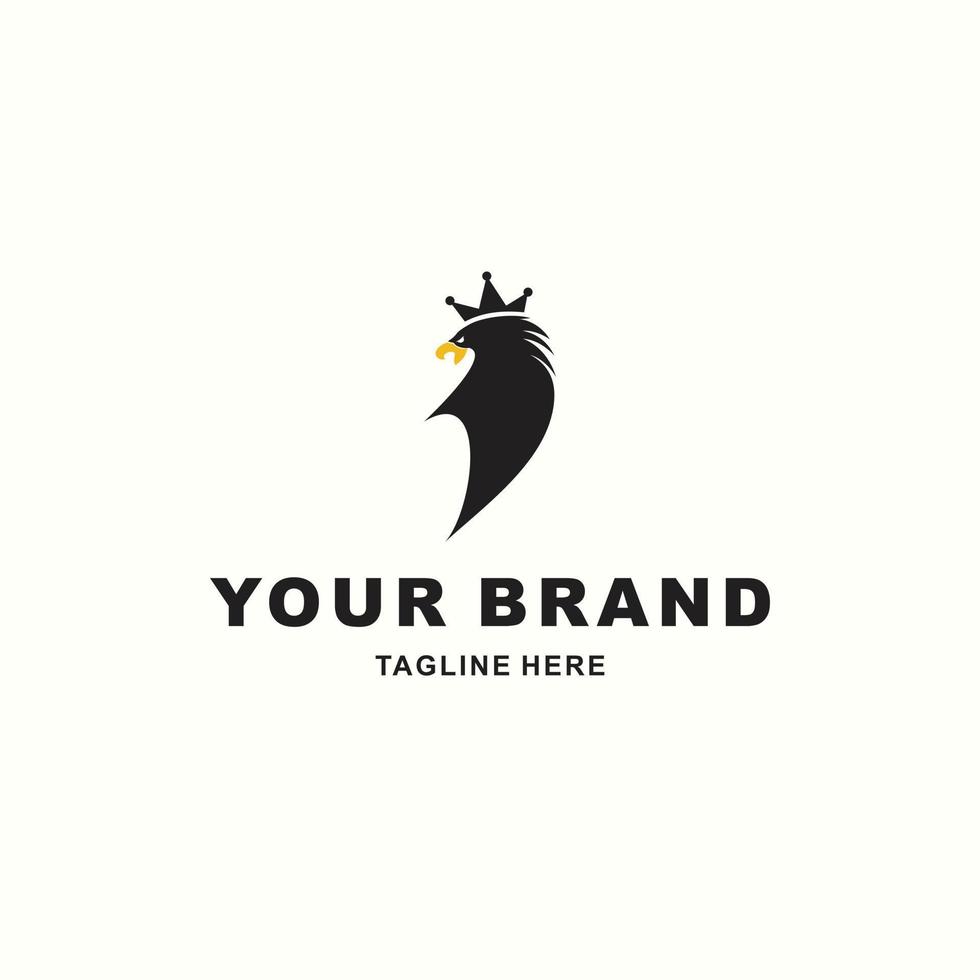 a simple and elegant logo of an eagle wearing a crown suitable for your company vector