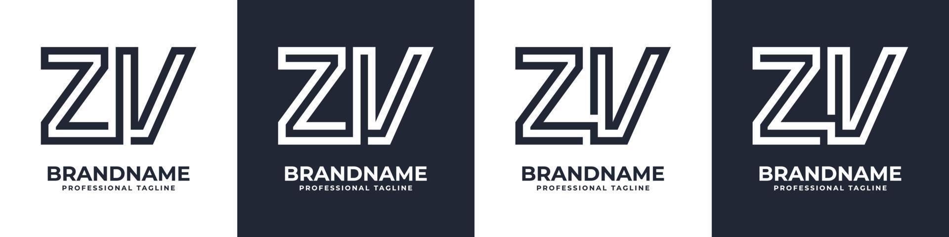 Simple ZV Monogram Logo, suitable for any business with ZV or VZ initial. vector