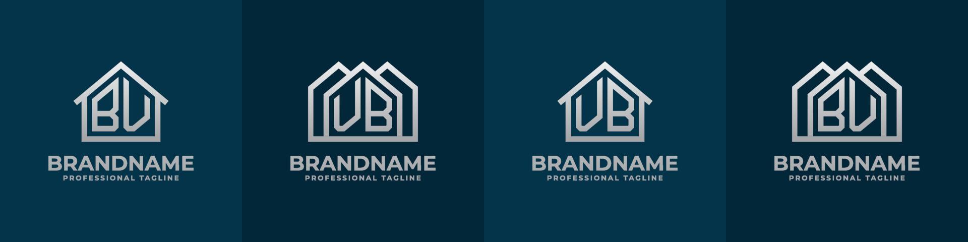 Letter BV and VB Home Logo Set. Suitable for any business related to house, real estate, construction, interior with BV or VB initials. vector