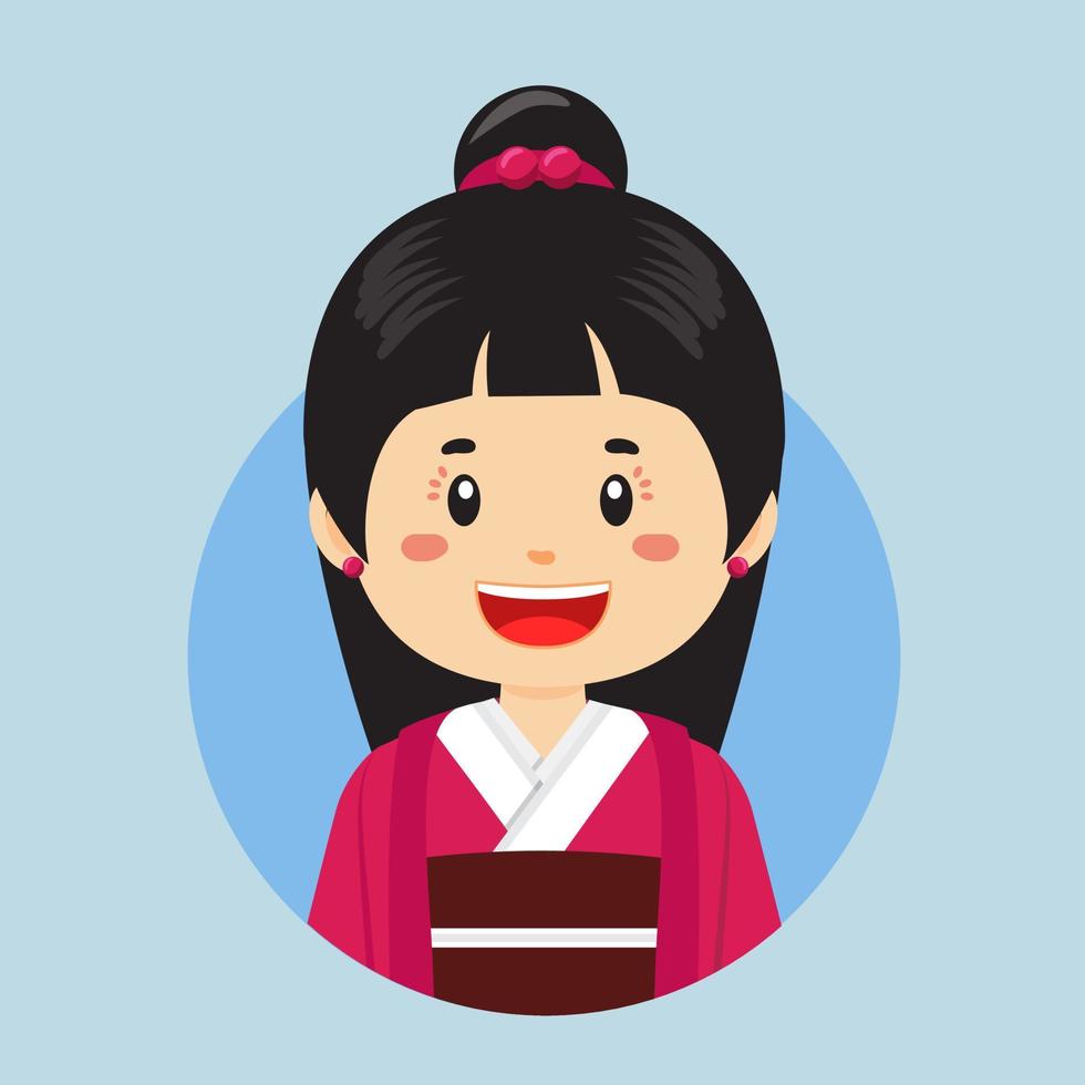 avatar de un japonés personaje vector