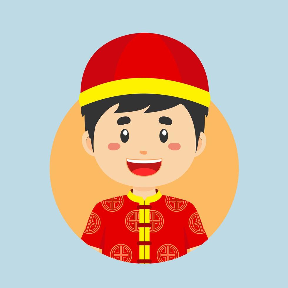 avatar de un chino personaje vector