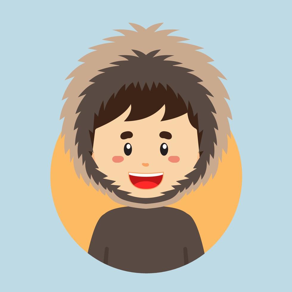 avatar de un esquimal Alaska personaje vector