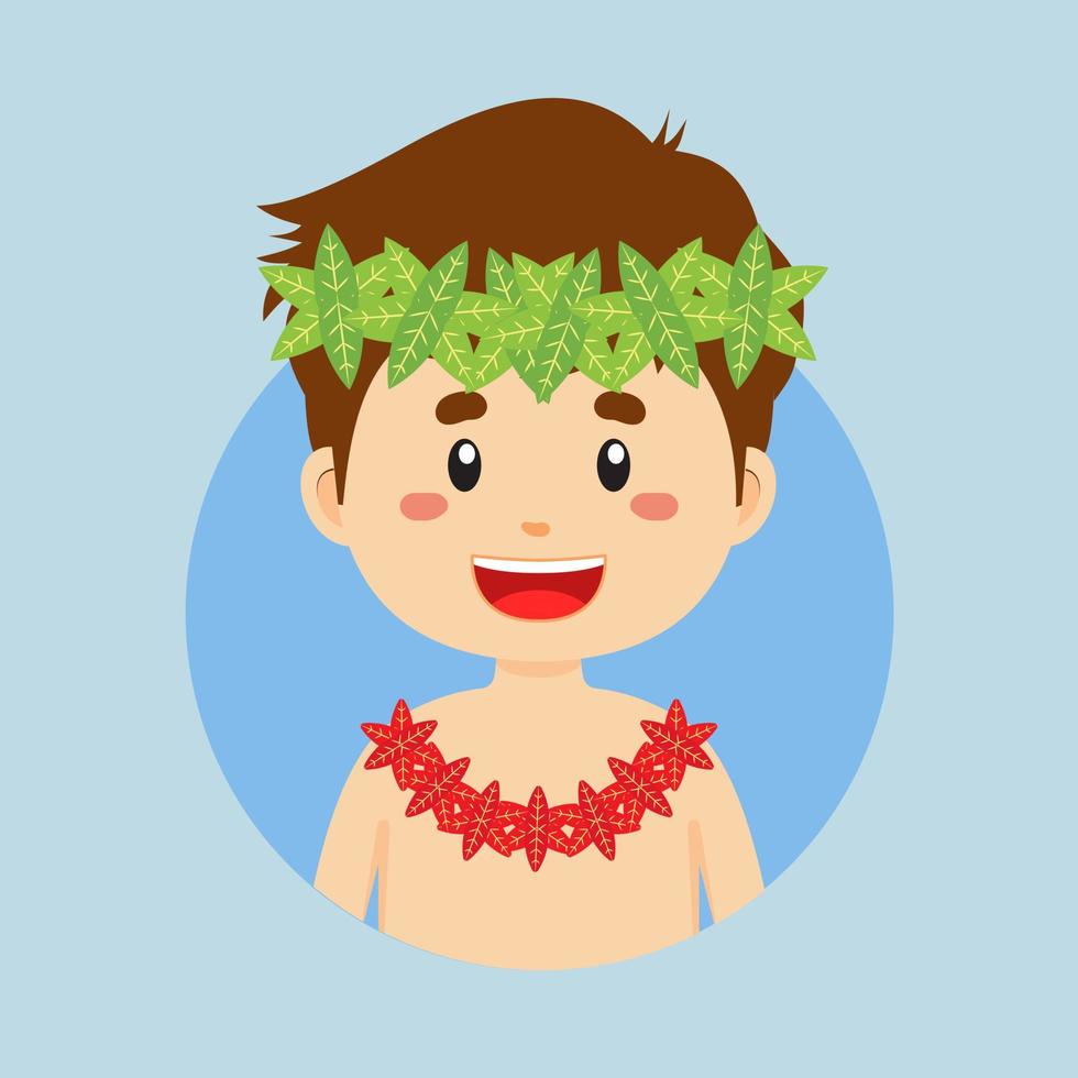 Avatar of a Hawaiian Character vector