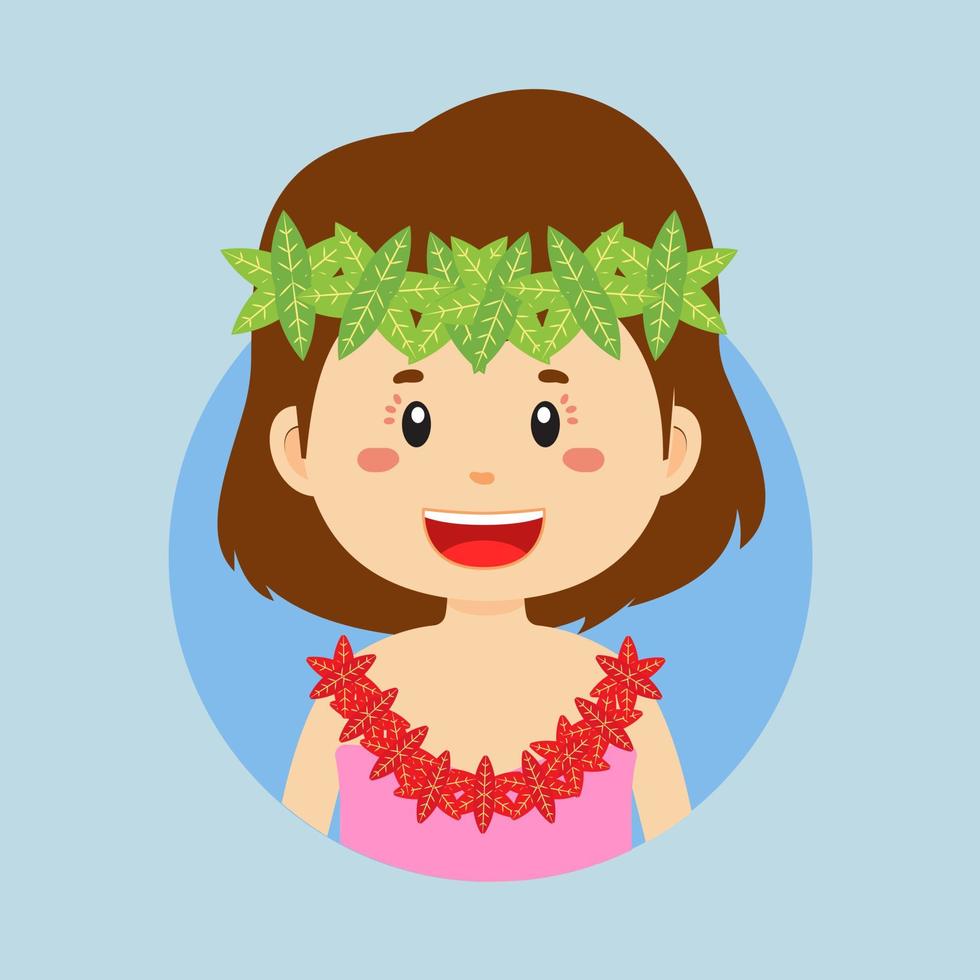 avatar de un hawaiano personaje vector